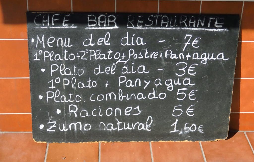 Zaibiza Ibiza op Ibiza, menu del dia