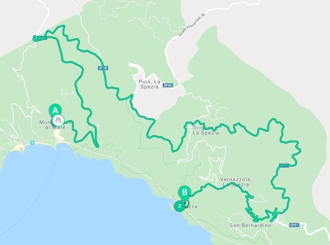 Cinque Terre Ferry Map