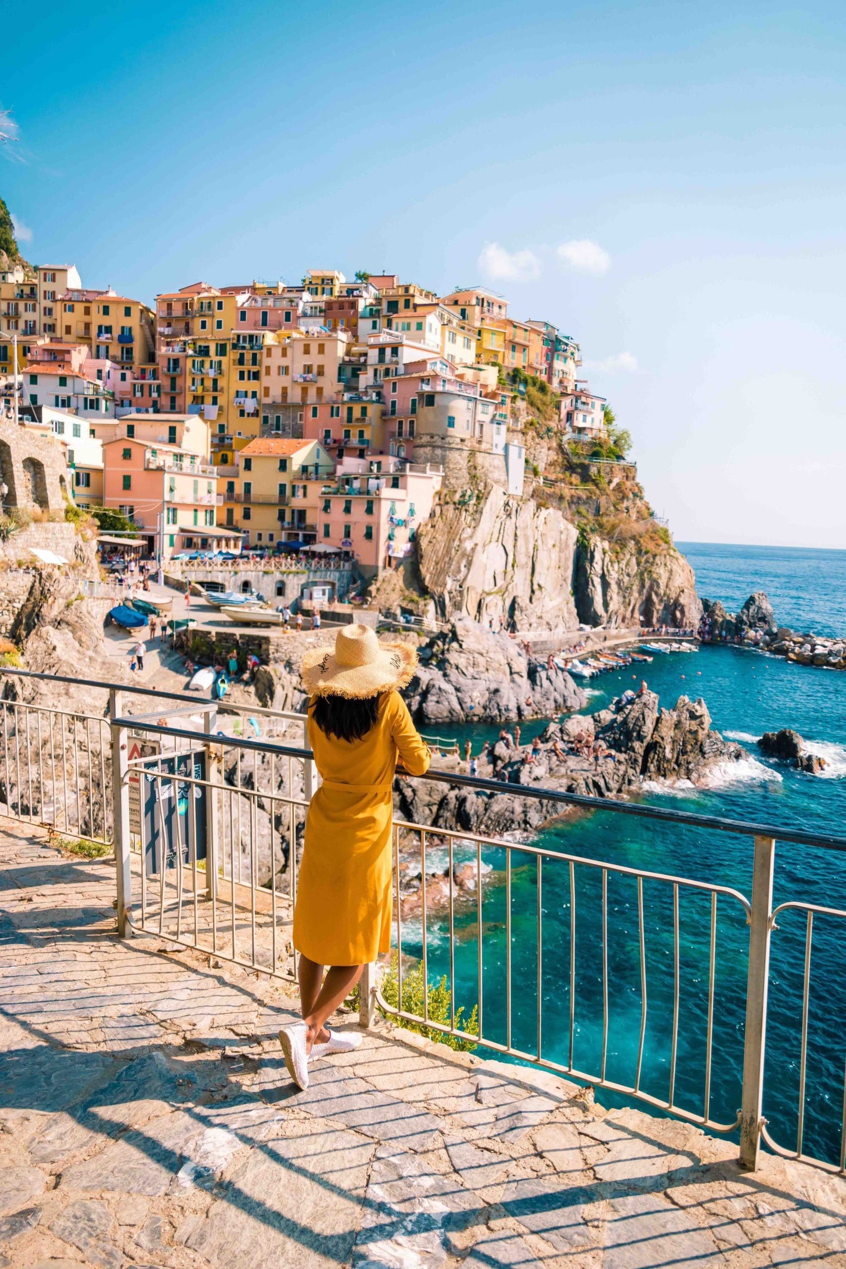 woman visiting Manarola