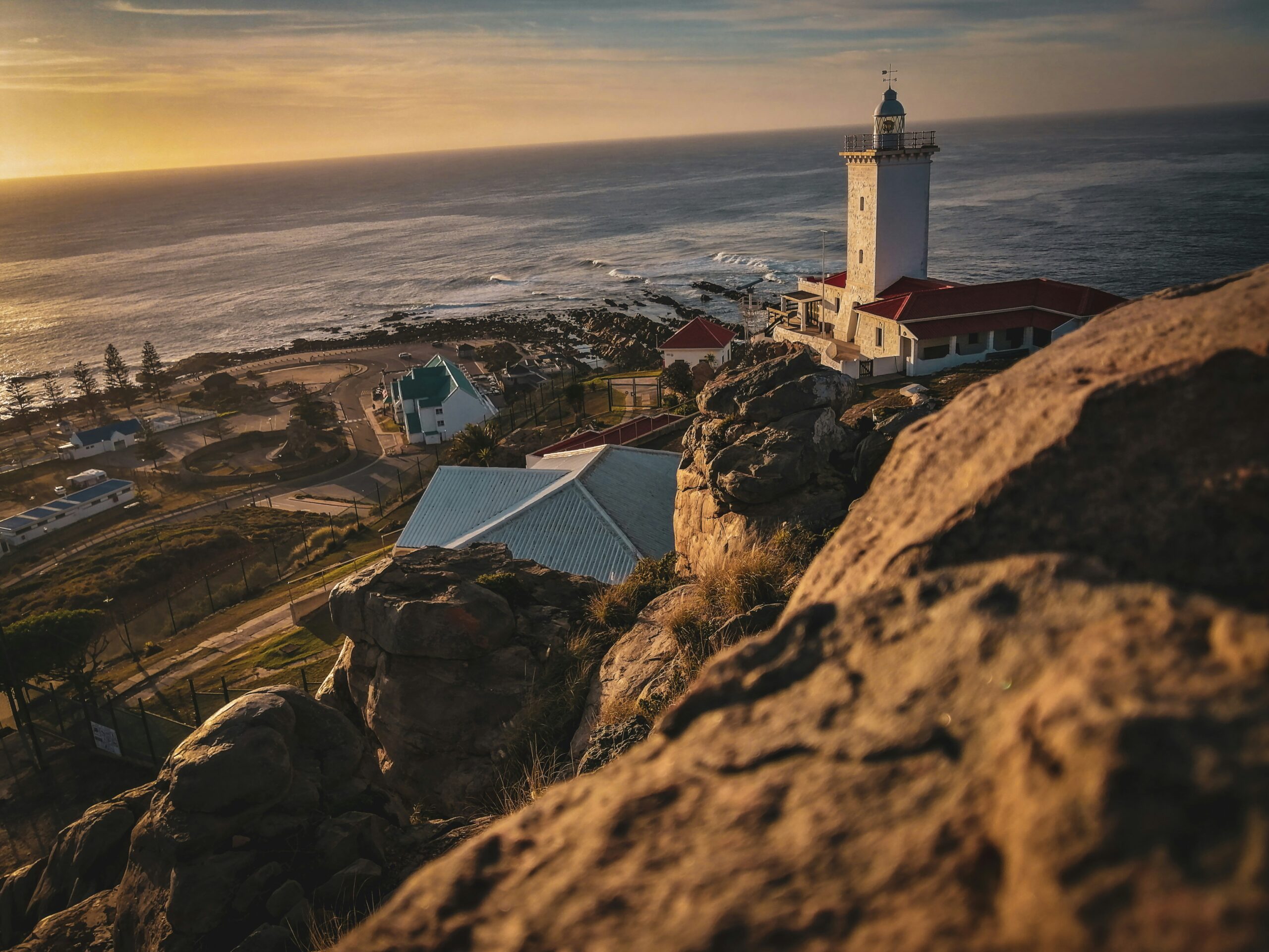 Vuurtoren van Mossel Bay, kustplaats en startpunt van de Tuinroute, Zuid-Afrika